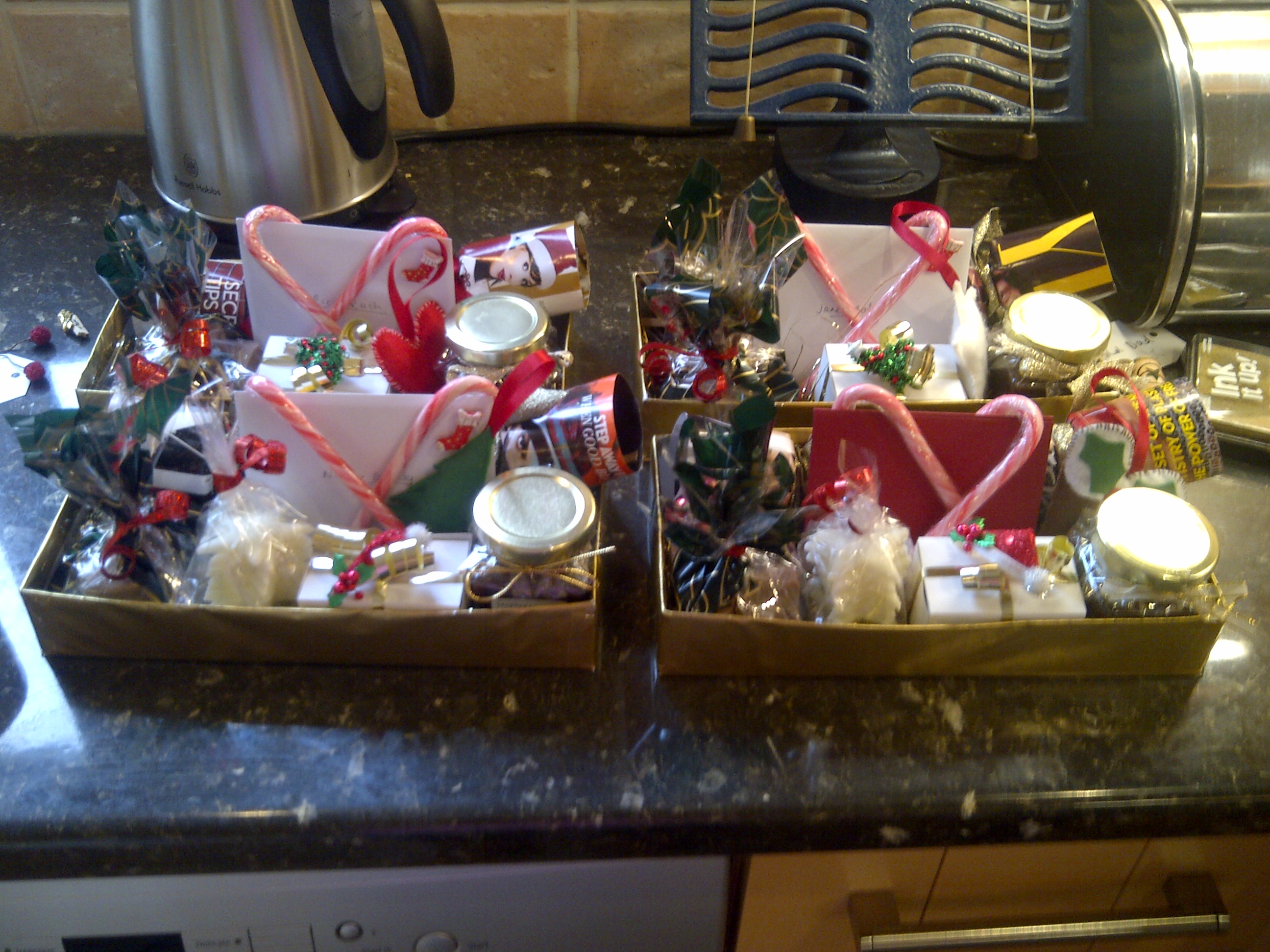 each hamper contained homemade peppermint cream stars two homemade ...
